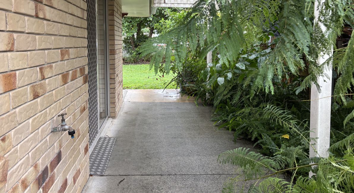 Front of property - shows garden and the front patio