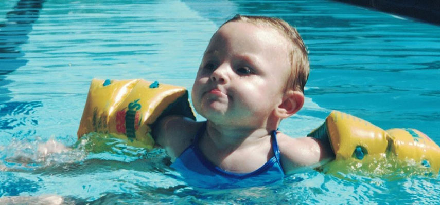 Jamie learning to swim