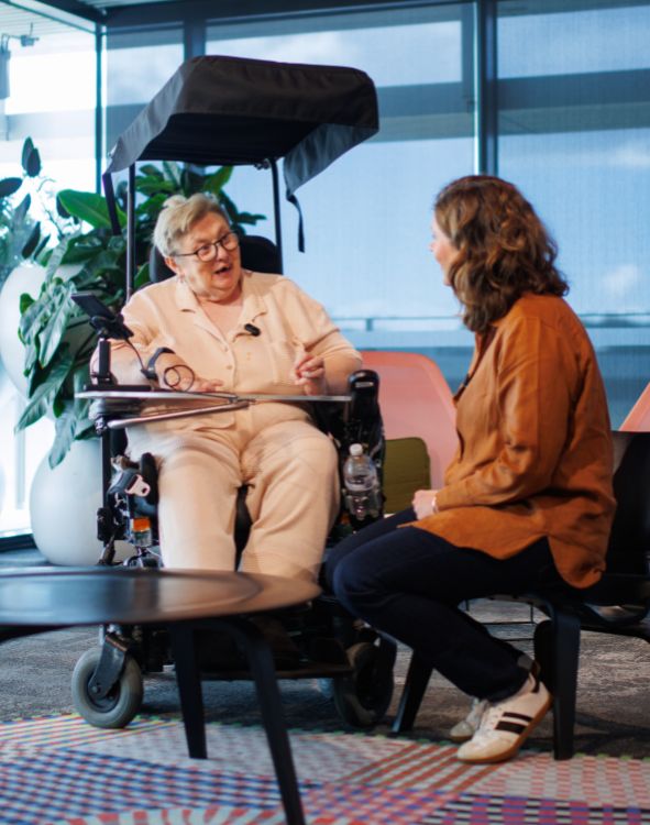 Ann being interviewed