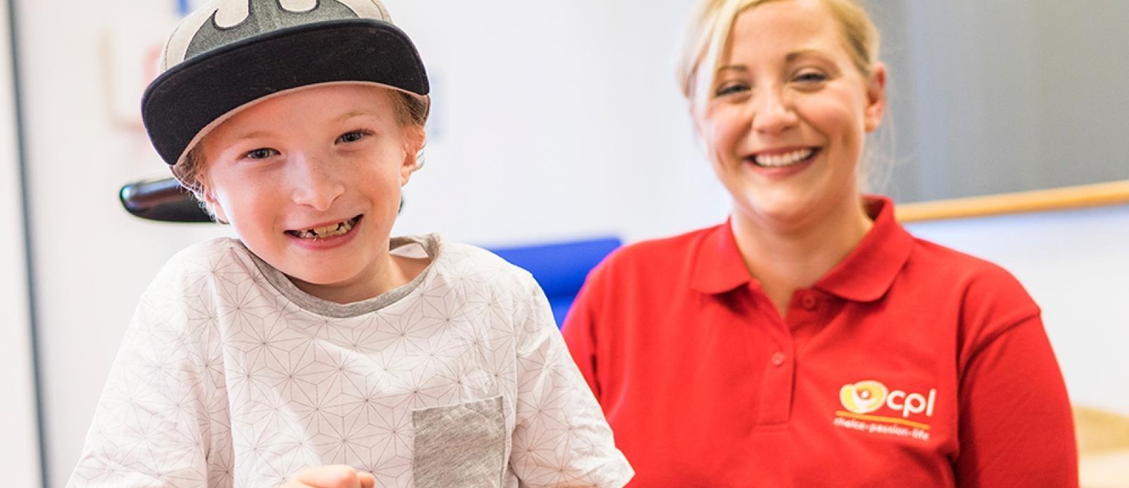 Young boy with a disability
