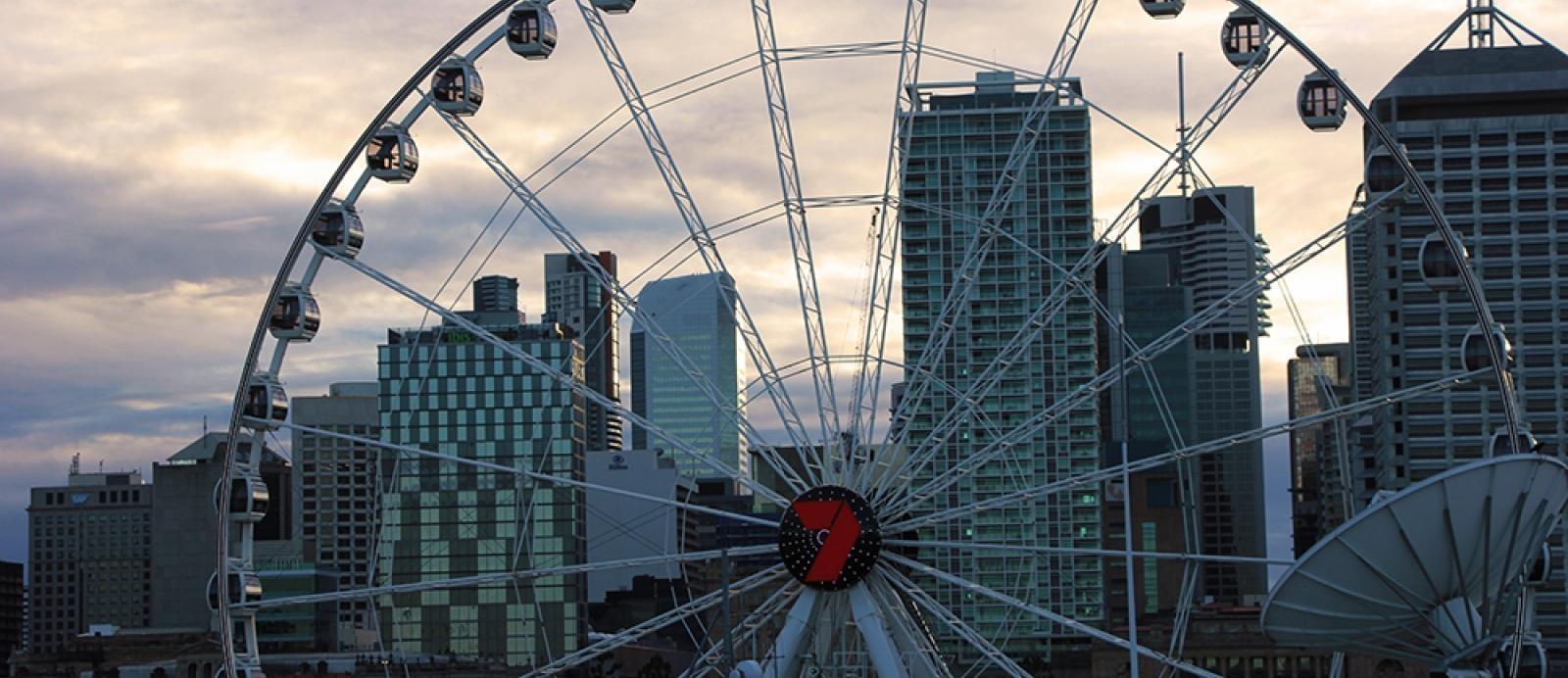 Brisbane wheel at sunset